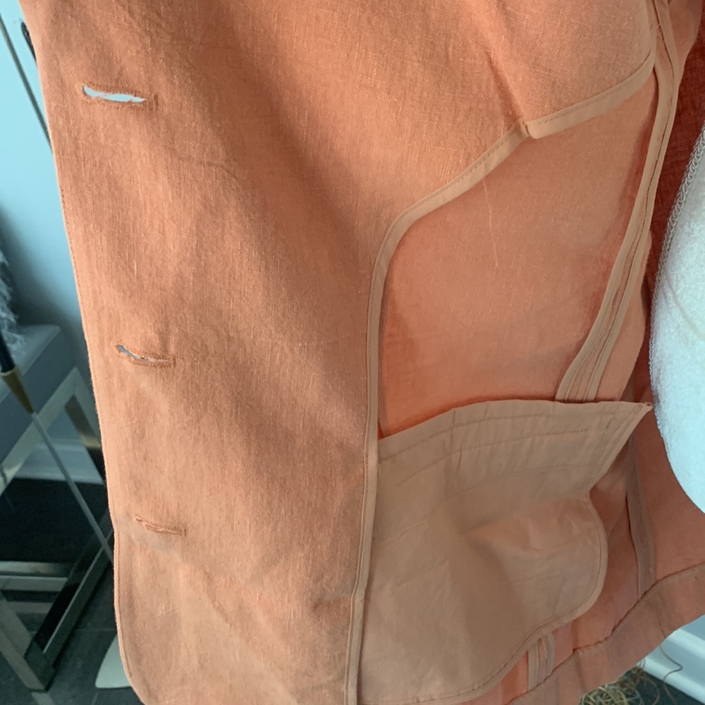 NWT H&M Premium Collection Coral/Orange Linen Blazer - Picture 4 of 13